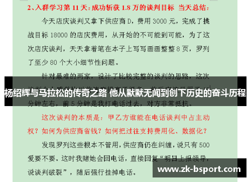 杨绍辉与马拉松的传奇之路 他从默默无闻到创下历史的奋斗历程